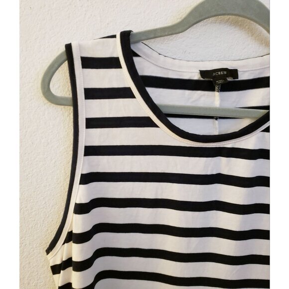J. Crew Black and White Striped 100% Cotton Sleeveless Maxi Dress XXL EUC - Picture 5 of 12